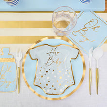 Hey Baby Blue 8in Onesie Salad/Dessert Plates 8ct