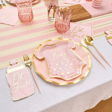Hey Baby Pink 8in Onesie Salad/Dessert Plates 8ct