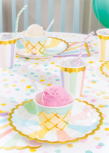 Ice Cream Party Treat Cups w/ Spoons, Foil 8ct