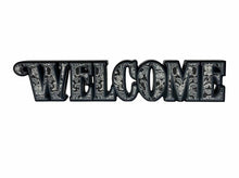 Spooky "welcome" wooden sign