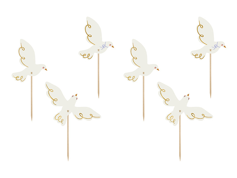 Dove Mix Cupcake Toppers 6ct