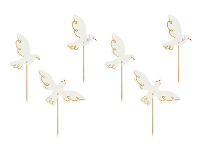 Dove Mix Cupcake Toppers 6ct