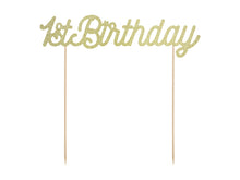 1st Birthday Cake Topper Gold Glitter