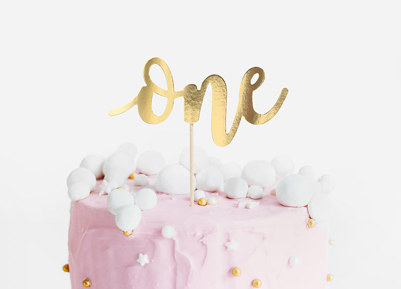 ONE Cake Topper Gold