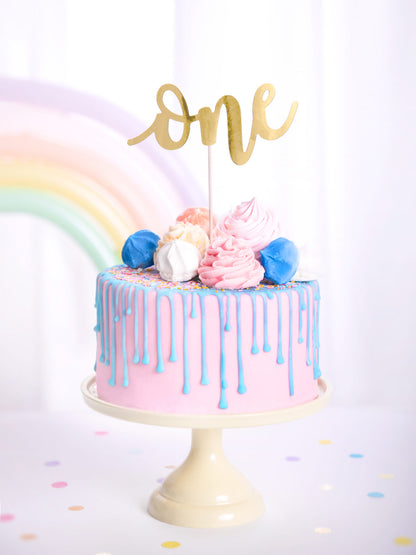 ONE Cake Topper Gold
