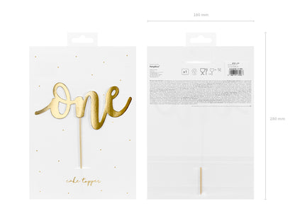 ONE Cake Topper Gold