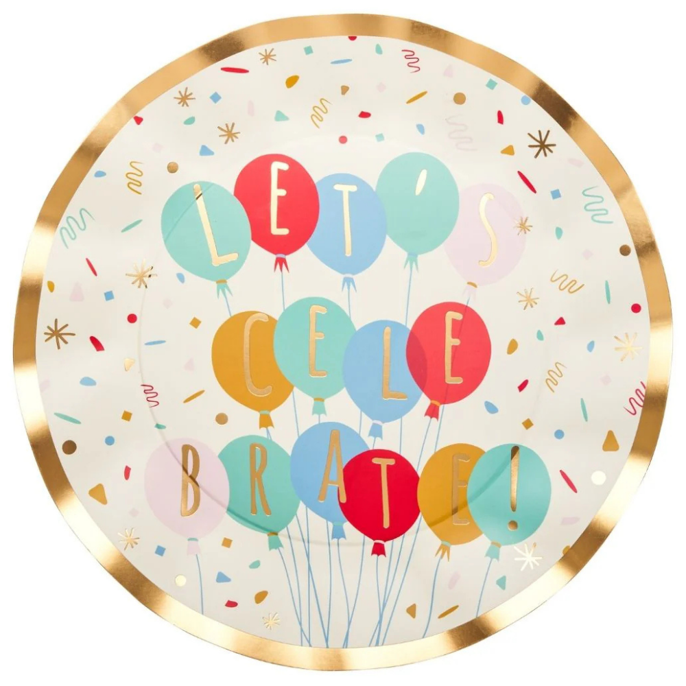 Lets Celebrate Wavy Foil 10in Dinner Plates 8ct