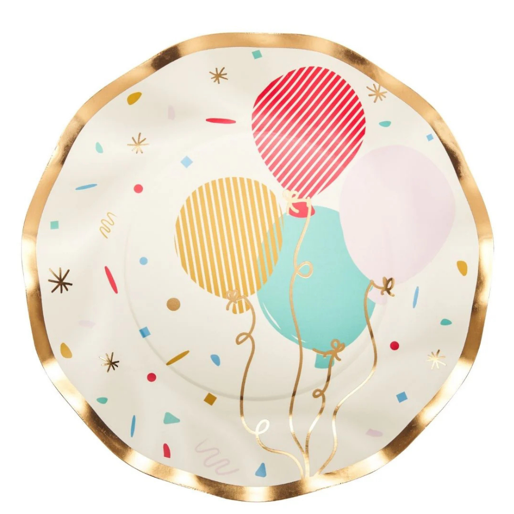 Lets Celebrate Wavy Foil 8in Salad/Dessert Plates 8ct
