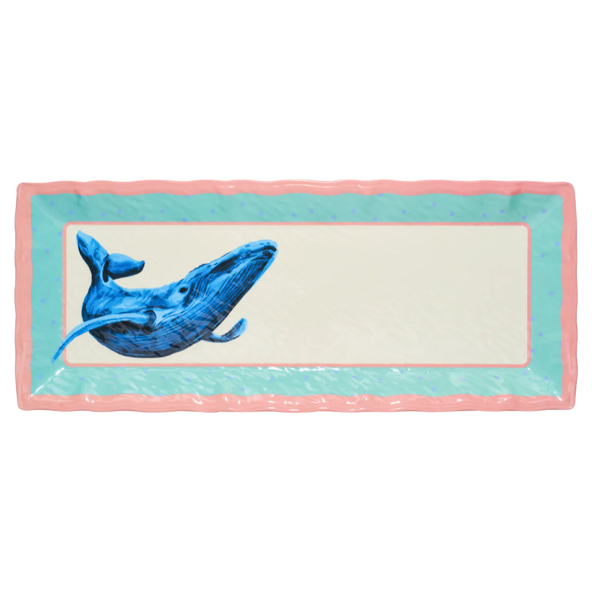 Pastel Sea Rectangle Melamine Serving Tray - Whale
