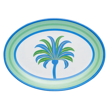 Preppy Palm Oval Matte Melamine Serving Platter