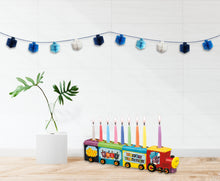 Chanukah Express Hand-Painted Ceramic Menorah