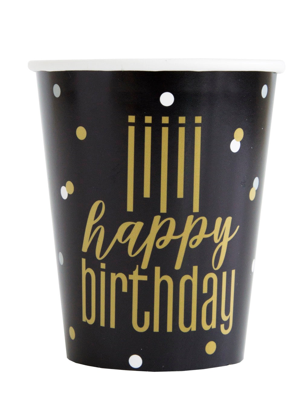 Metallic Happy Birthday 9oz Paper Cups 8ct