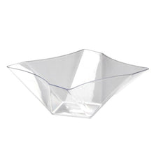 Twisted Square Serving Bowls - Clear