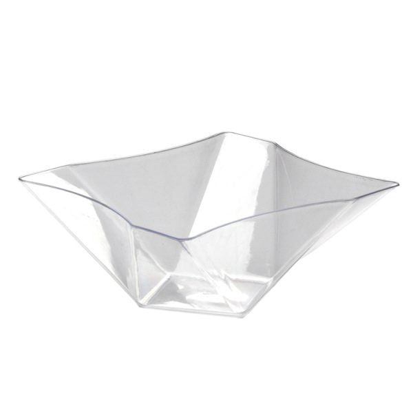 Twisted Square Serving Bowls - Clear
