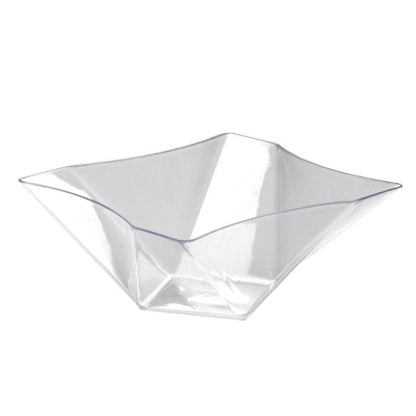 Twisted Square Serving Bowls - Clear