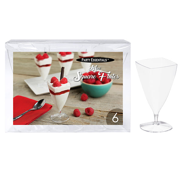 3oz Mini Square Flutes 6ct