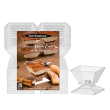 3.5 oz Mini Square Cups with Lids/Bases Clear 20 ct.