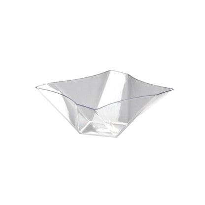 Twisted Square Serving Bowls - Clear
