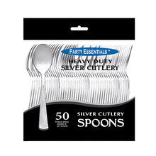 Plastic Spoons - Silver 50 Ct.