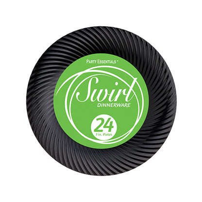 Black Plastic Premium Swirl Plates