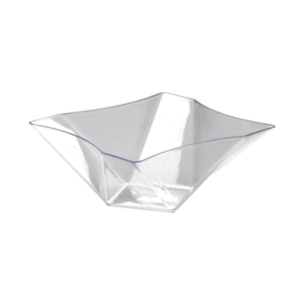 Twisted Square Serving Bowls - Clear
