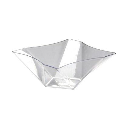 Twisted Square Serving Bowls - Clear