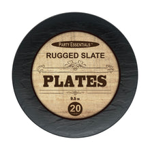 Black Rugged Slate Plates 20 Ct.