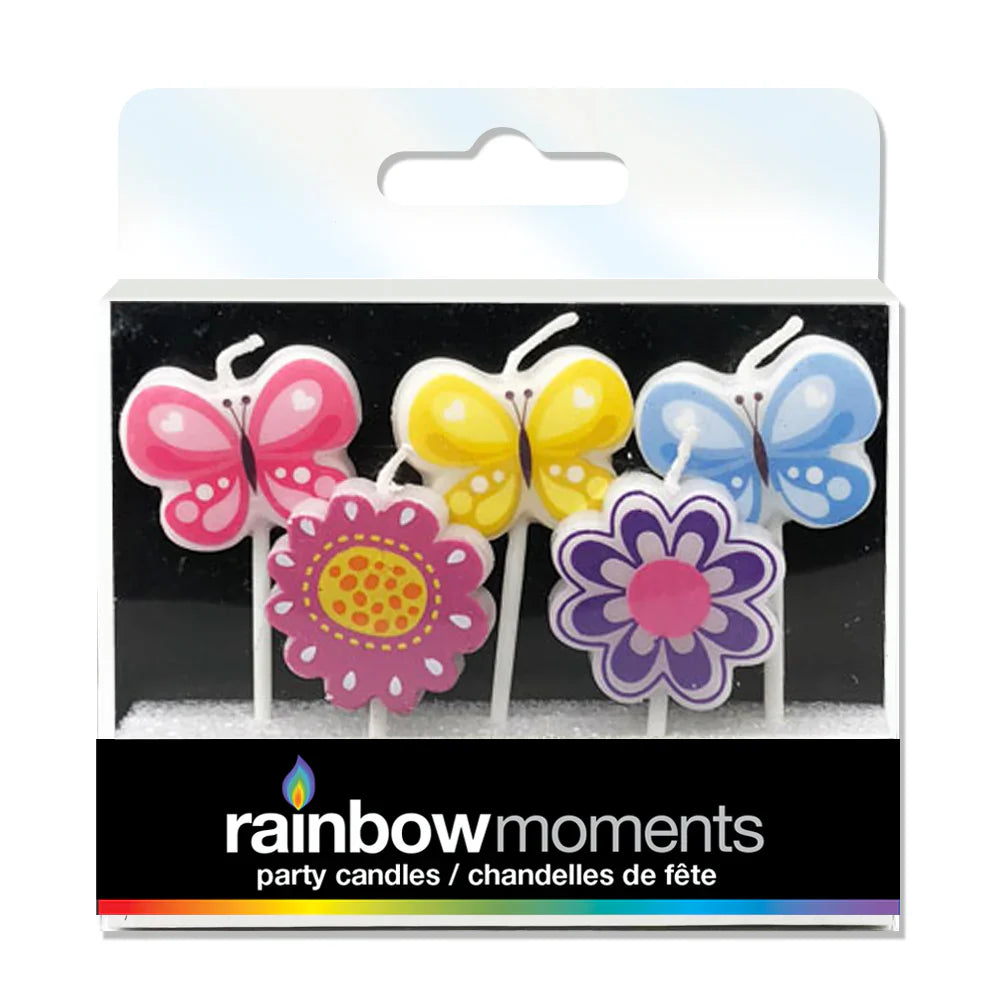 Flowers & Butterflies Shaped Pick Candles