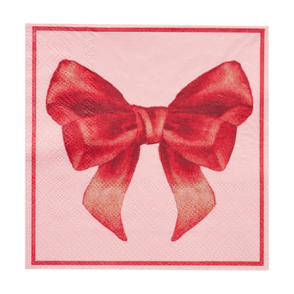 Pink Bows Cocktail Napkins 20ct