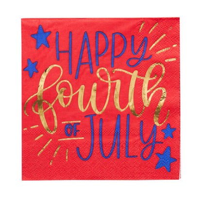 Modern Patriotic Cocktail Napkins 20ct