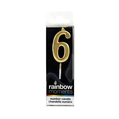 Silhouette Number Candles Gold