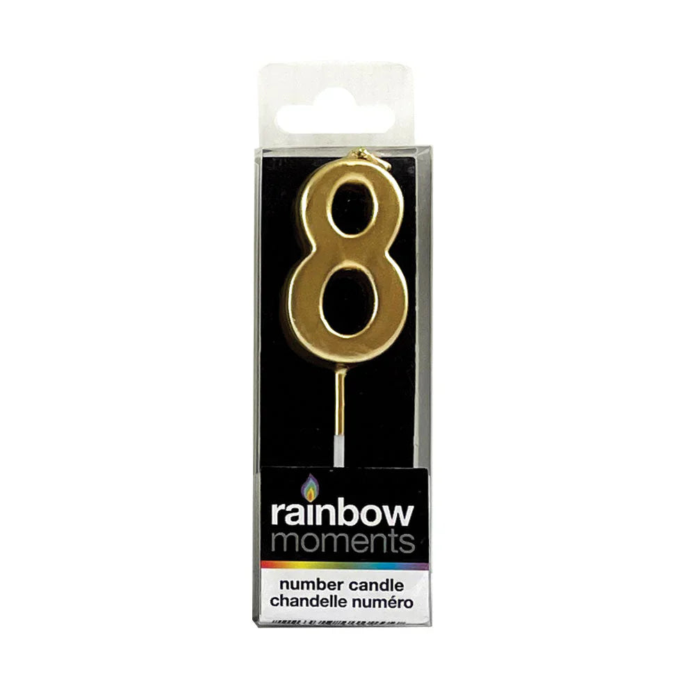 Silhouette Number Candles Gold