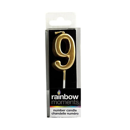 Silhouette Number Candles Gold