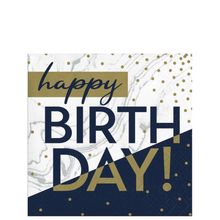 Navy and Gold Milestone Beverage Napkin 16ct