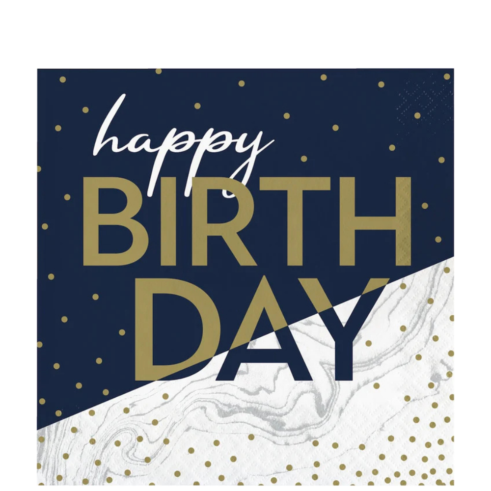 Navy and Gold Milestone Lunch Napkin 16ct