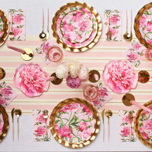 Pink Peonies 8in Salad/Dessert Plates 8ct