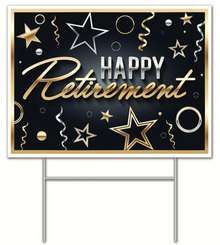 Plastic Happy Retirement Yard Sign