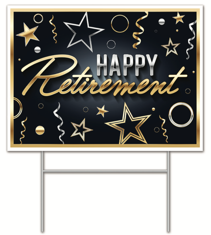 Plastic Happy Retirement Yard Sign