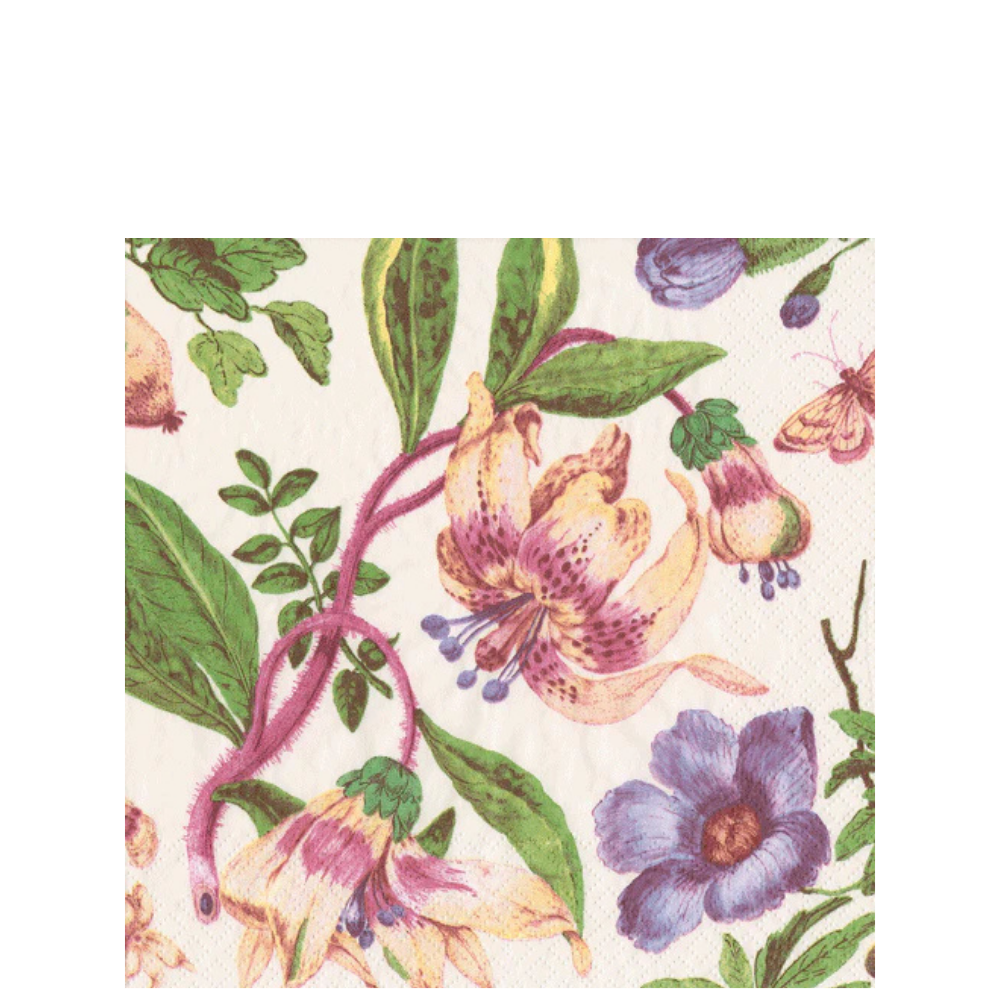 Porcelain Blooms Ivory Cocktail Napkins 20ct
