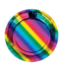 Rainbow Foil 7in Dessert Plates 8ct