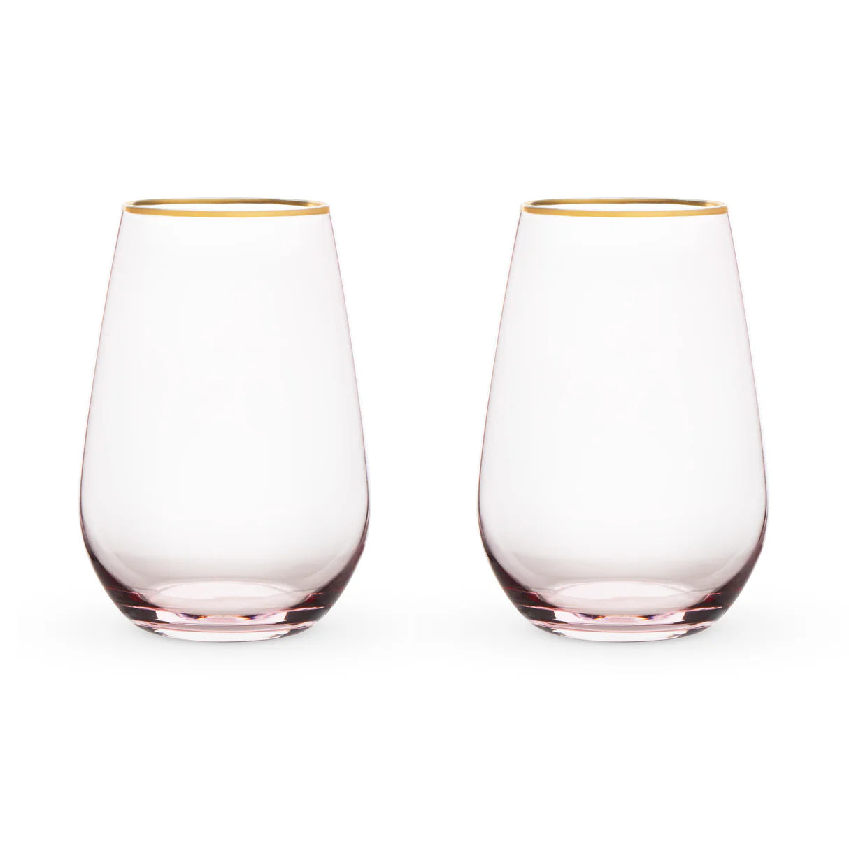 Rose Crystal Stemless Wine Glasses 2ct
