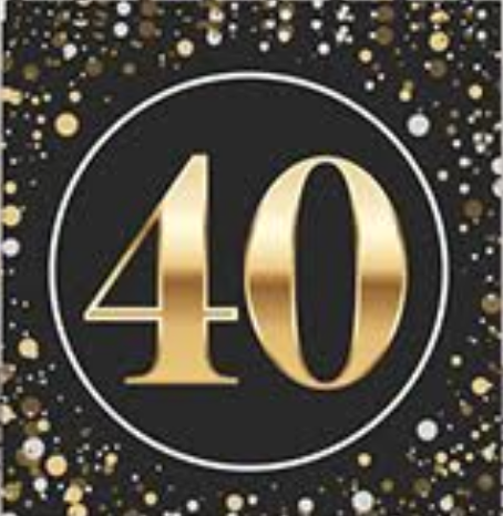"40" Luncheon Napkins  (16/Pkg)