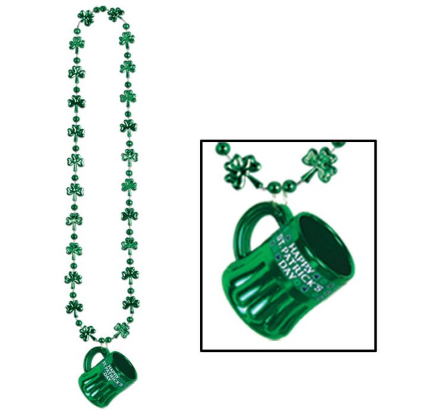 Shamrock Beads w/Happy St Pat's Mug