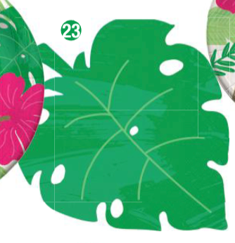 Summer Aloha Palm Leaf Shaped Napkins 16ct