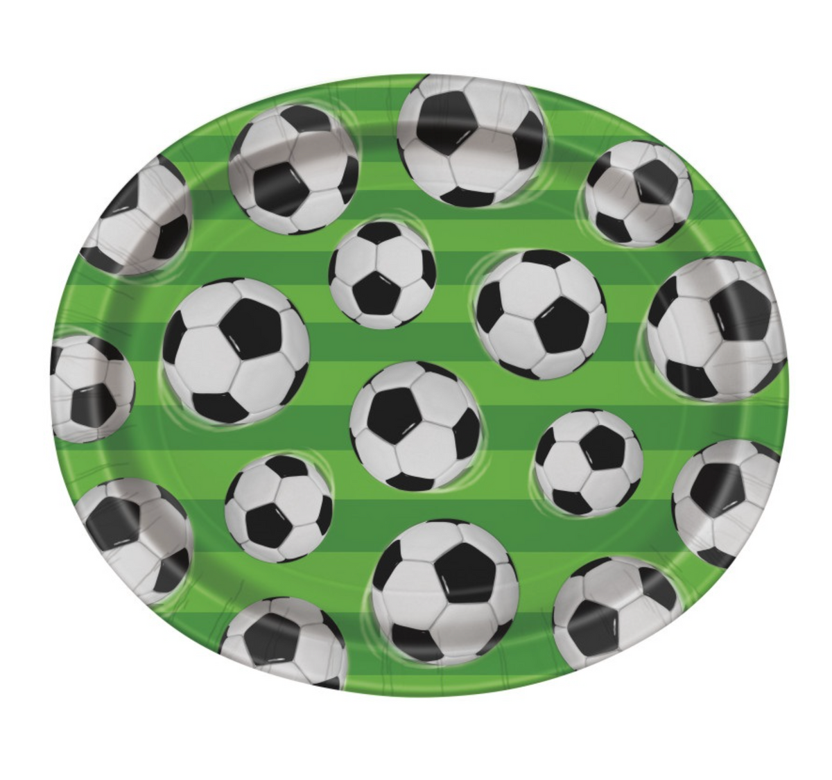 3D Soccer Oval 12in Plates 8ct