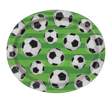 3D Soccer Oval 12in Plates 8ct
