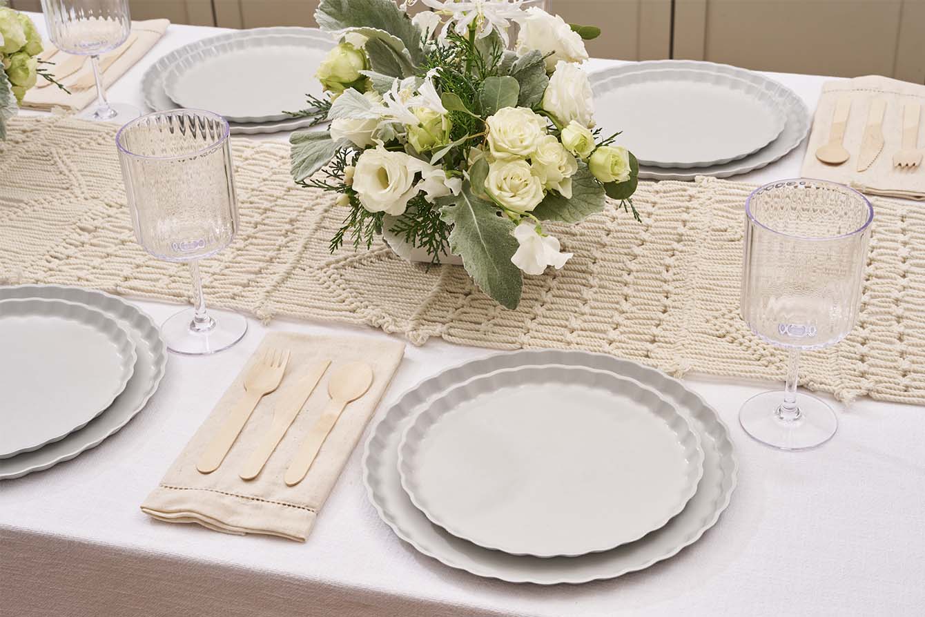 Concrete Eco Pleated 11in Dinner Plates 8ct