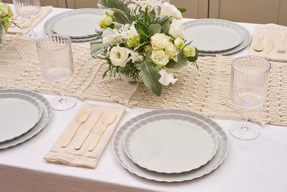 Concrete Eco Pleated 11in Dinner Plates 8ct