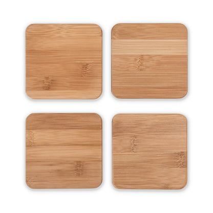 Stack Natural Bamboo Coasters 4ct