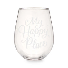 Stemless Wine Glass "My Happy Place"